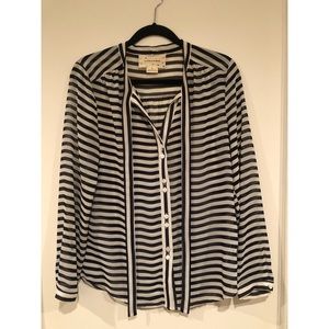 Anthropologie Tie Front Blouse